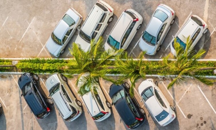 Cars parked in a parking lot