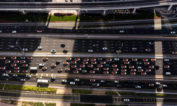 Aerial Photography Of Cars On Dubai Road