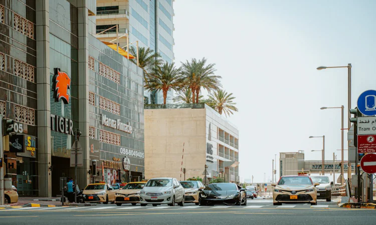 Cars on Street in Dubai