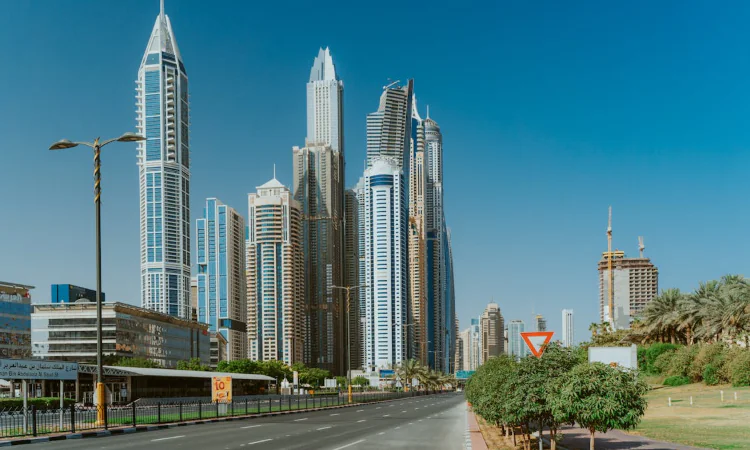 City Buildings Near Gray Asphalt Road in Dubai
