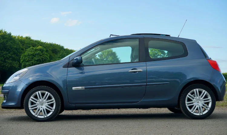 Side view of a hatchback car