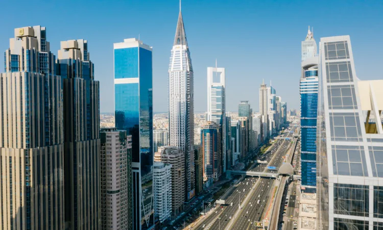 Skyscrapers around Street in Dubai