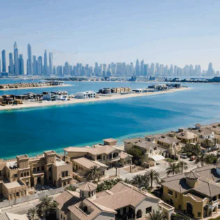 Villas in front of Skyscapers in Dubai