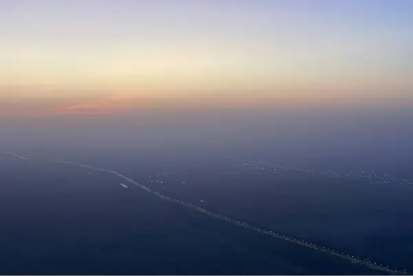 Aerial view of a city lights - Jebel Hafeet, Al Ain